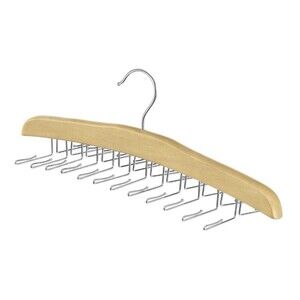 Whitmor Wooden Tie Hanger Belt Rack for Closest Organizer with 24 Folding Hooks